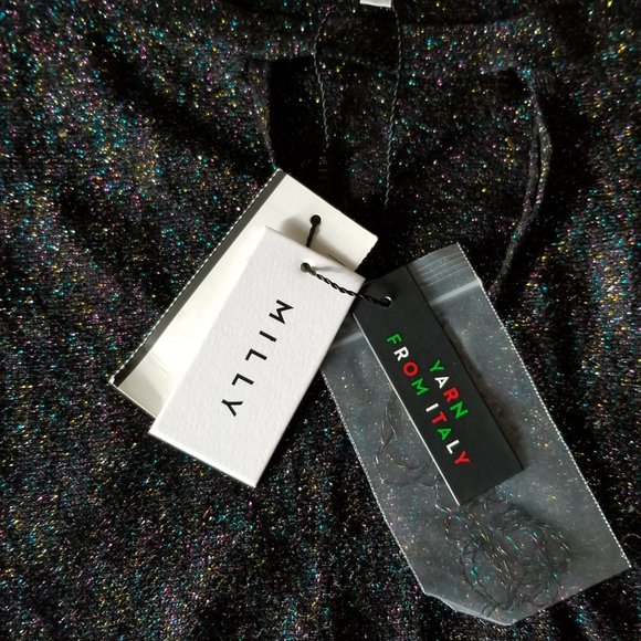 MILLY Italian Shimmer Metallic Cutout Sweater - Picture 9 of 16